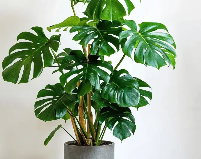 tropical houseplants thriving indoors in bright natural light.